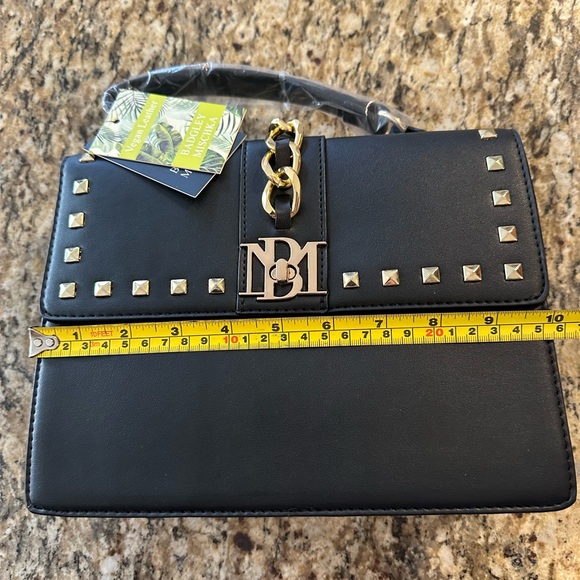 Badgley Mishka Black and Gold Studded Handbag/Shoulder Bag - Picture 8 of 11